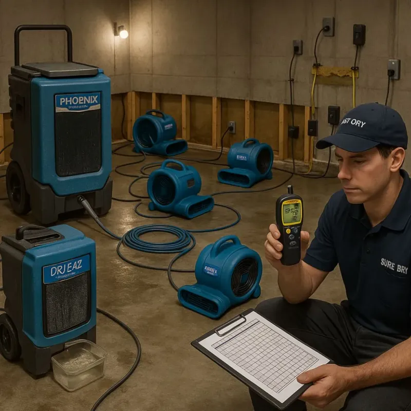Structural Drying and Dehumidification process in West Haven, OR
